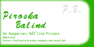 piroska balind business card